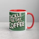 Tackle the Day with Coffee Football Mug - Image 9