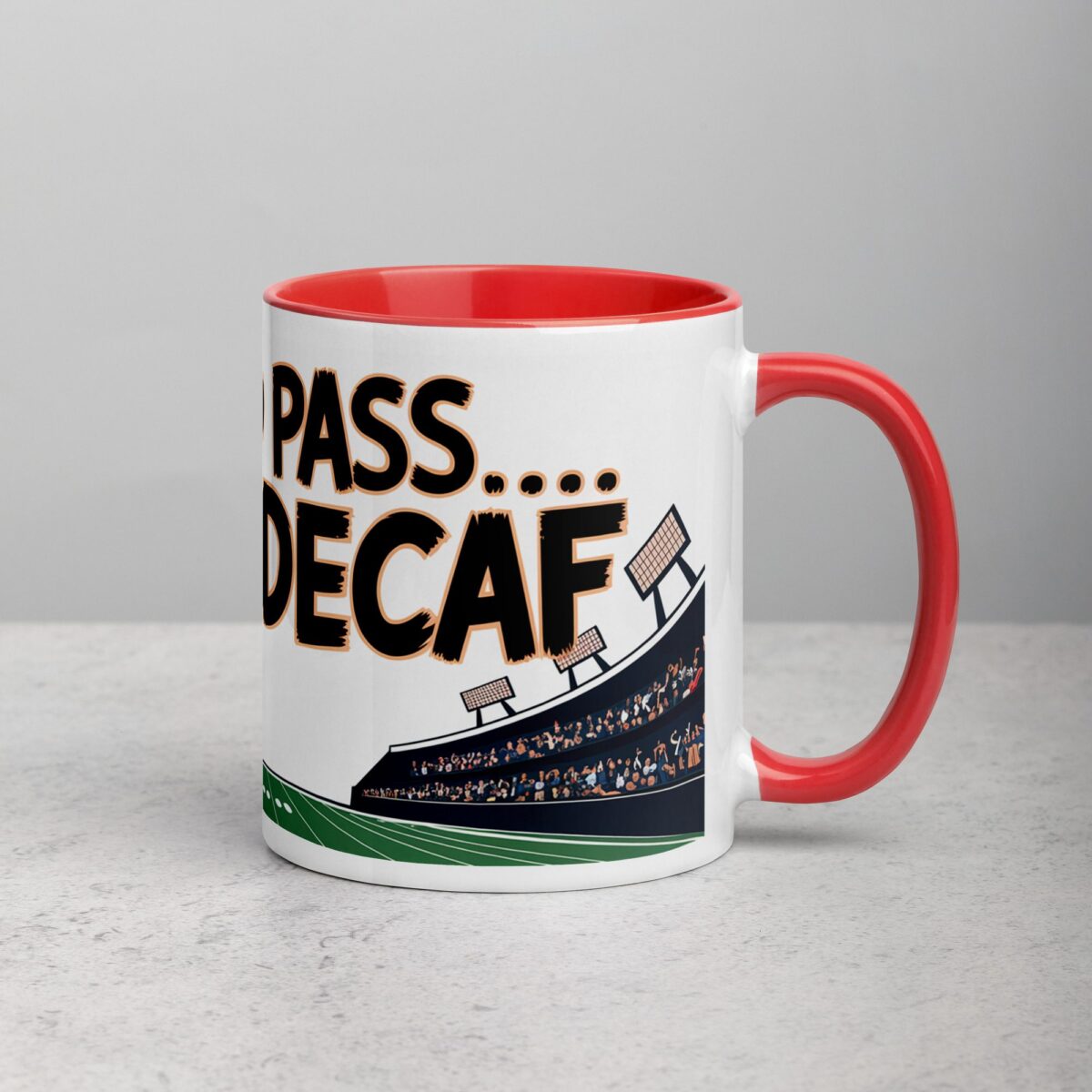 Ready to Pass… on Decaf Football Coffee Mug - Image 9