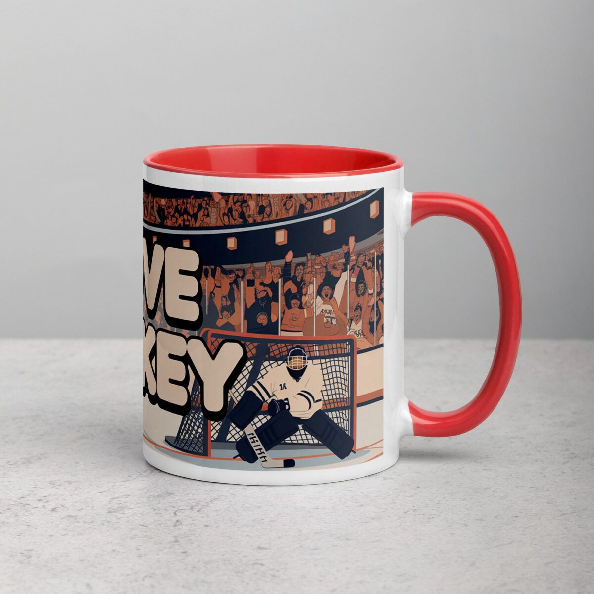 I Love Hockey Retro Hockey Coffee Cup - Image 9