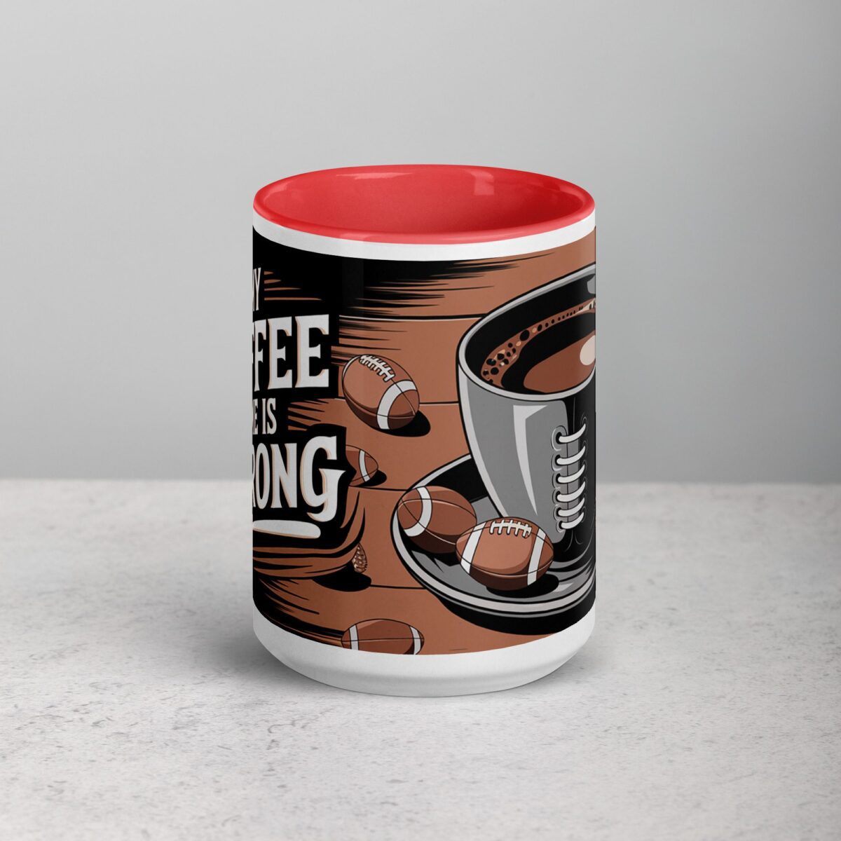 My Coffee Game is Strong Football Mug - Image 10