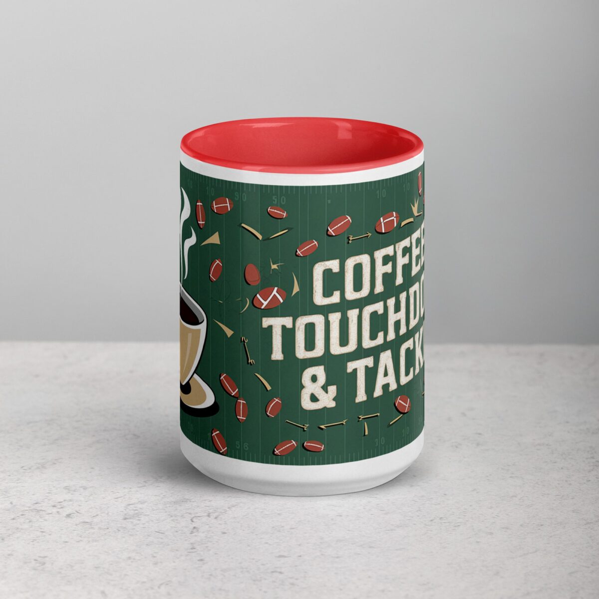 Coffee, Touchdowns & Tackles Football Mug - Image 10
