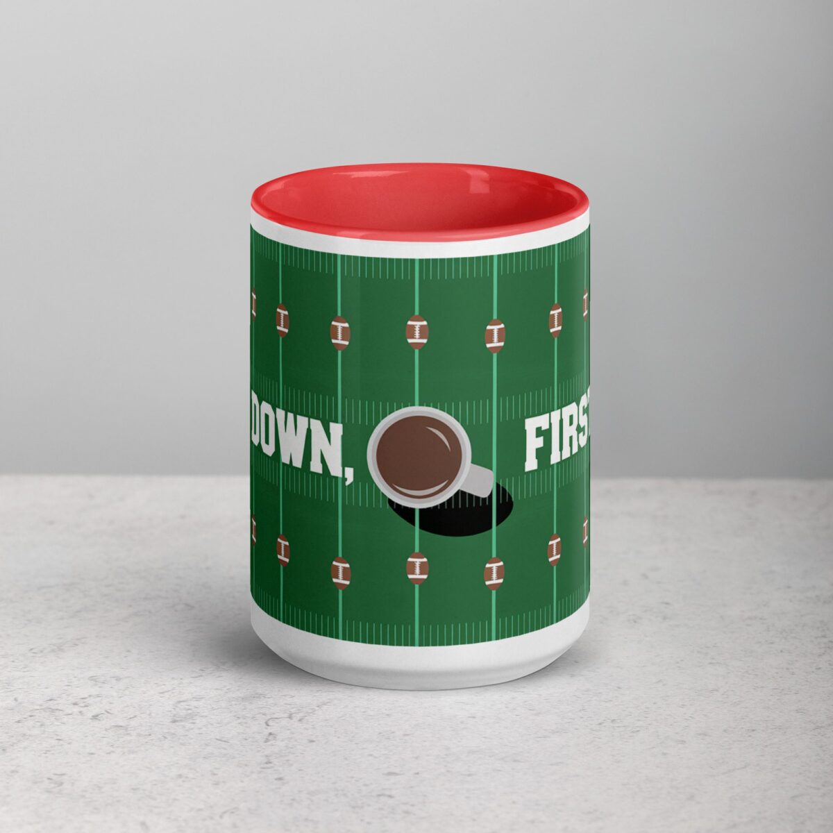 First Down, First Sip Football Coffee Mug - Image 10
