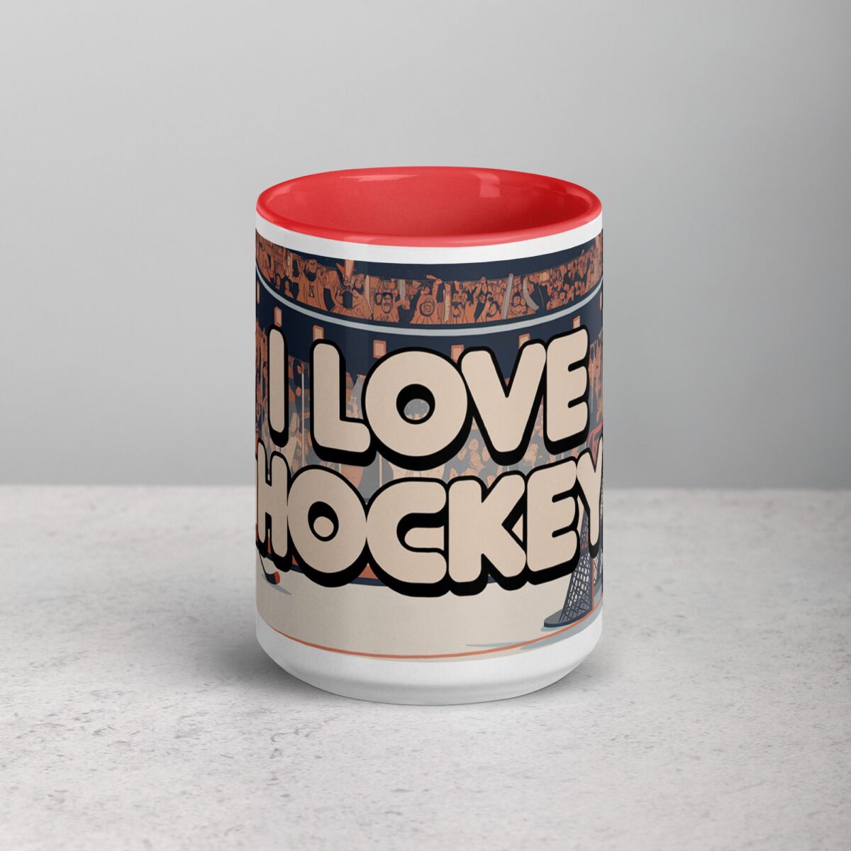 I Love Hockey Retro Hockey Coffee Cup - Image 10
