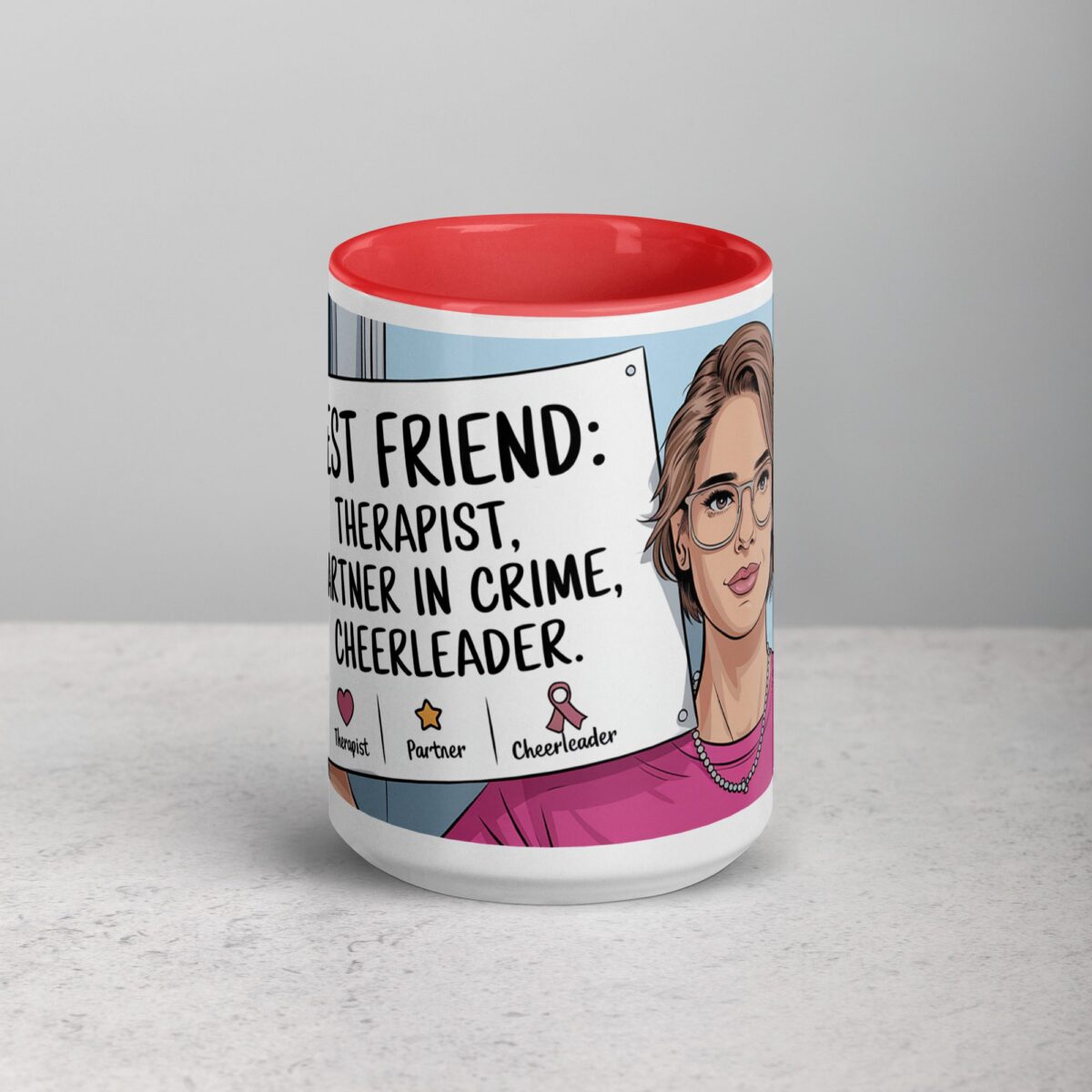 Best Friend: Therapist, Partner in Crime, Cheerleader Mug - Image 10