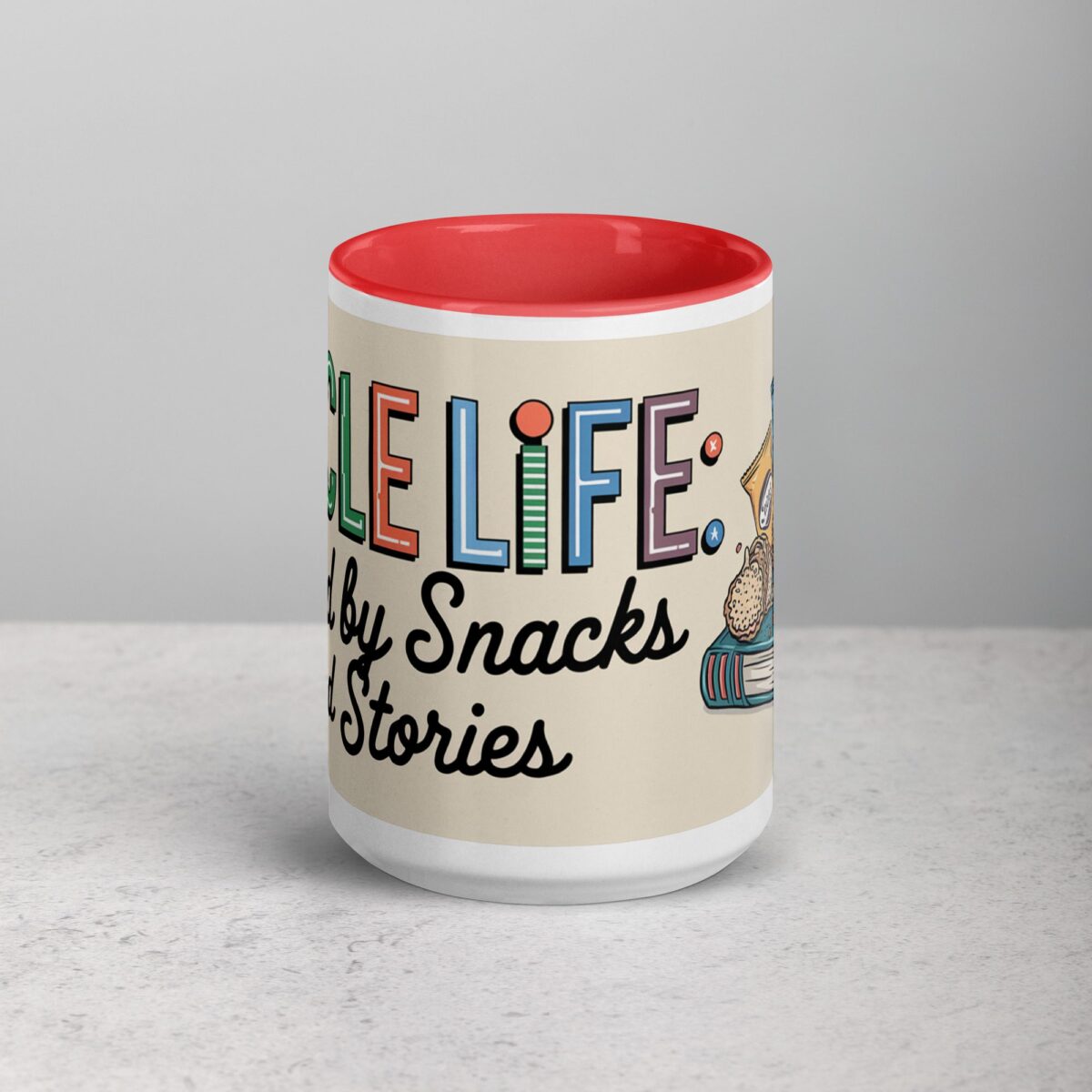 Uncle Life: Fueled by Snacks and Stories Mug - Image 10