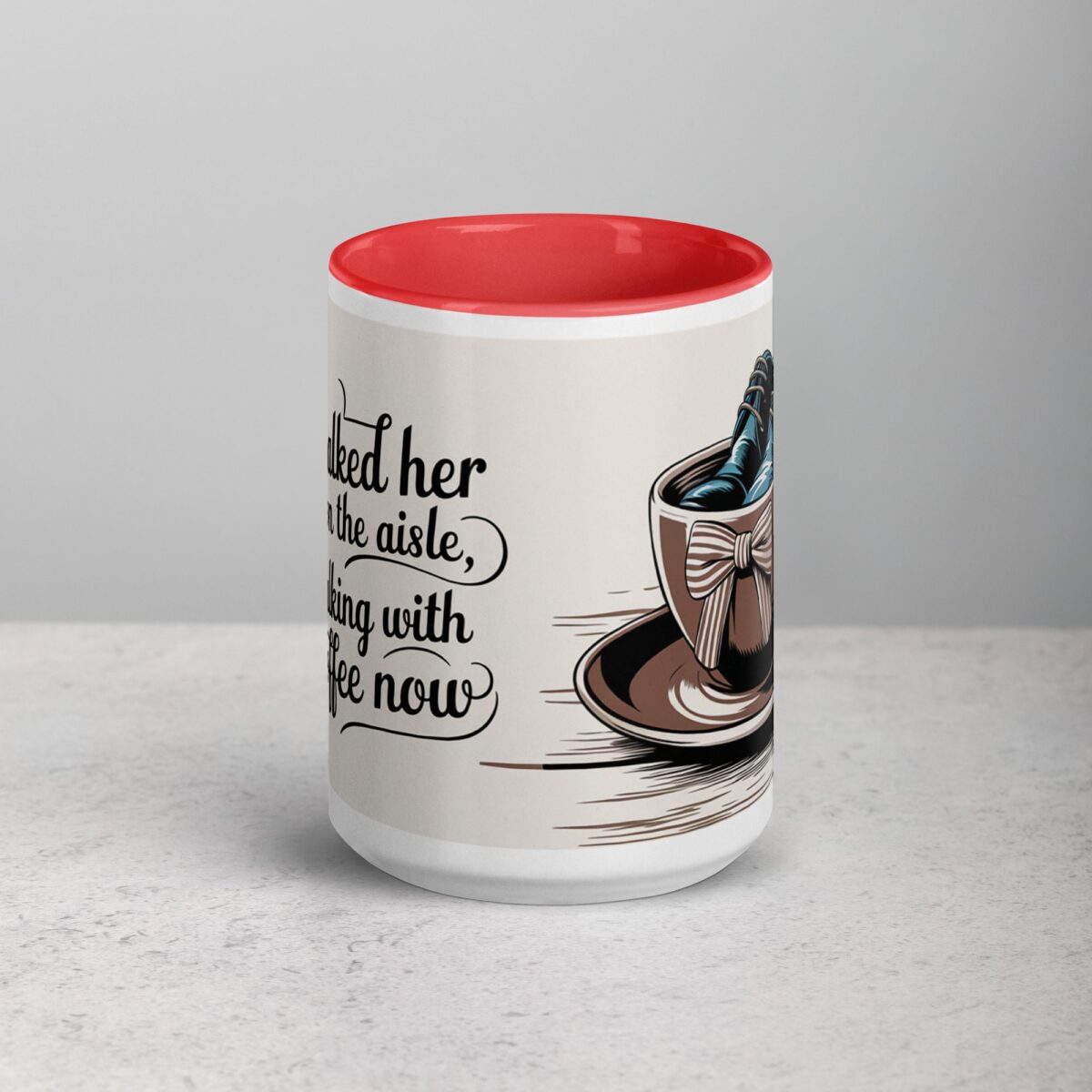 Walked Her Down the Aisle, Walking with Coffee Now Mug - Image 10