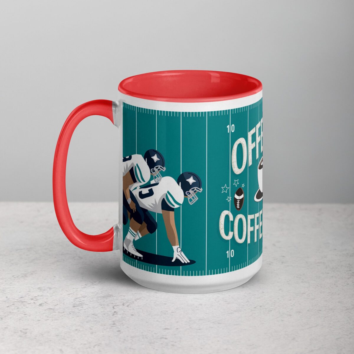 Offense, Defense, Coffee First Football Mug - Image 11