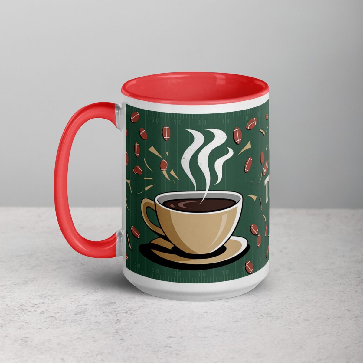 Coffee, Touchdowns & Tackles Football Mug - Image 11