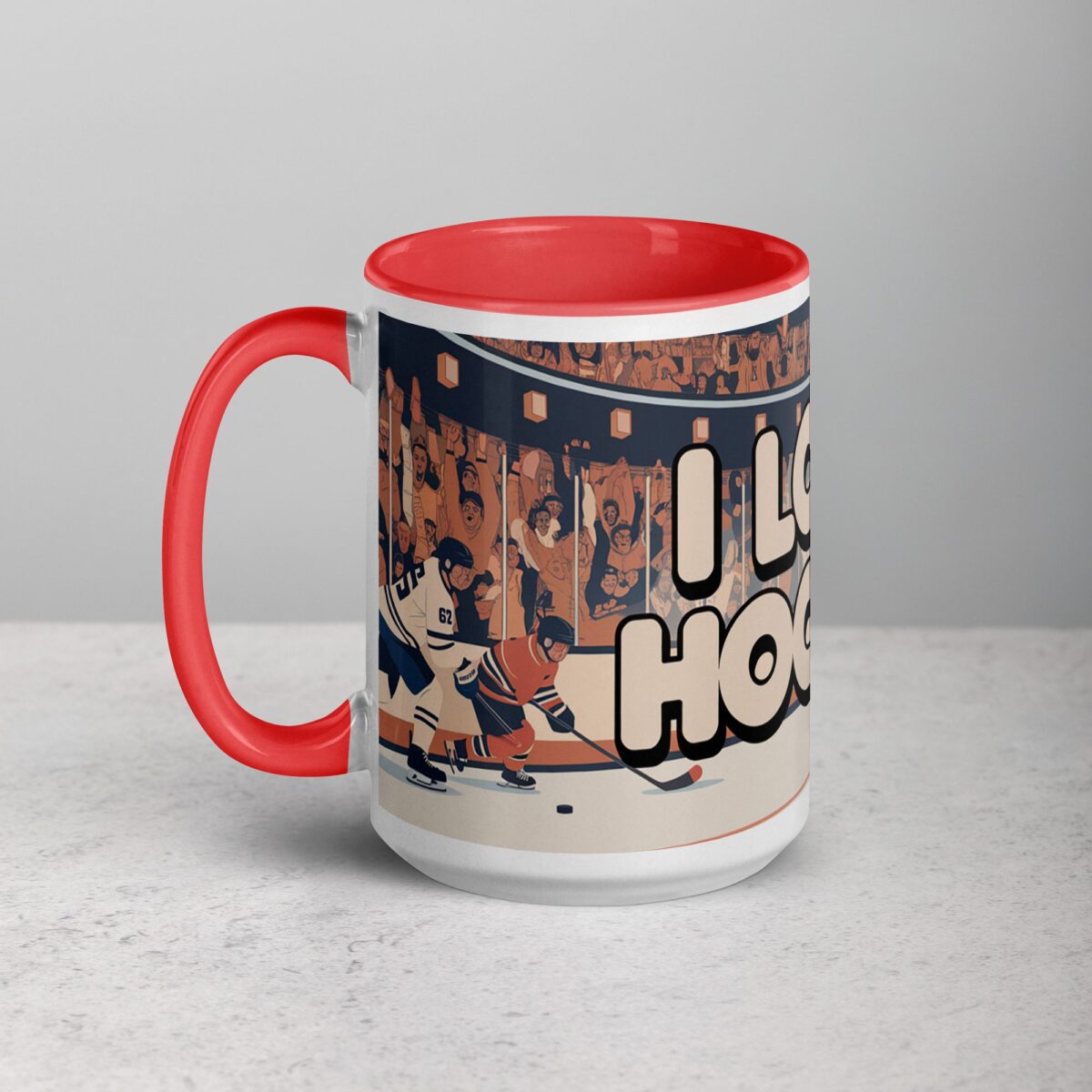 I Love Hockey Retro Hockey Coffee Cup - Image 11
