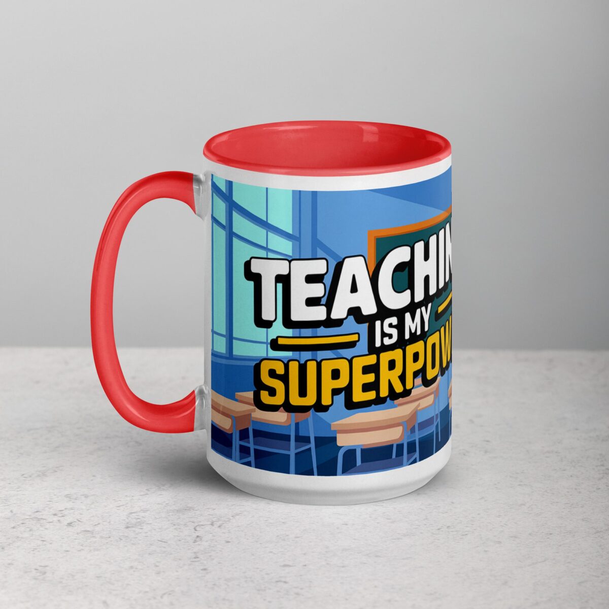 Teaching Is My Superpower Man Coffee Mug & Tea Cup - Image 11