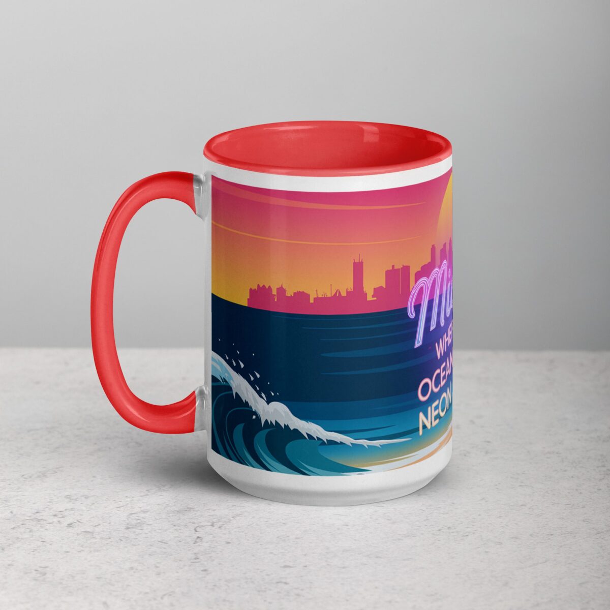 Miami: Where the Ocean Meets the Neon Lights Coffee Mug - Image 11