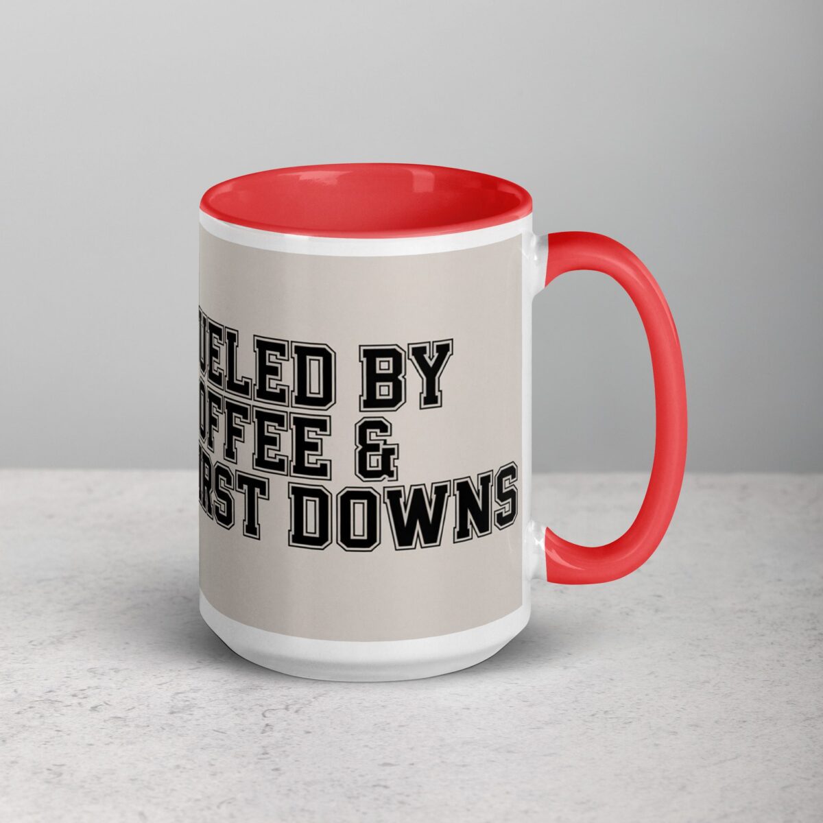 Fueled by Coffee & First Downs Football Mug - Image 12