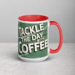 Tackle the Day with Coffee Football Mug - Image 12