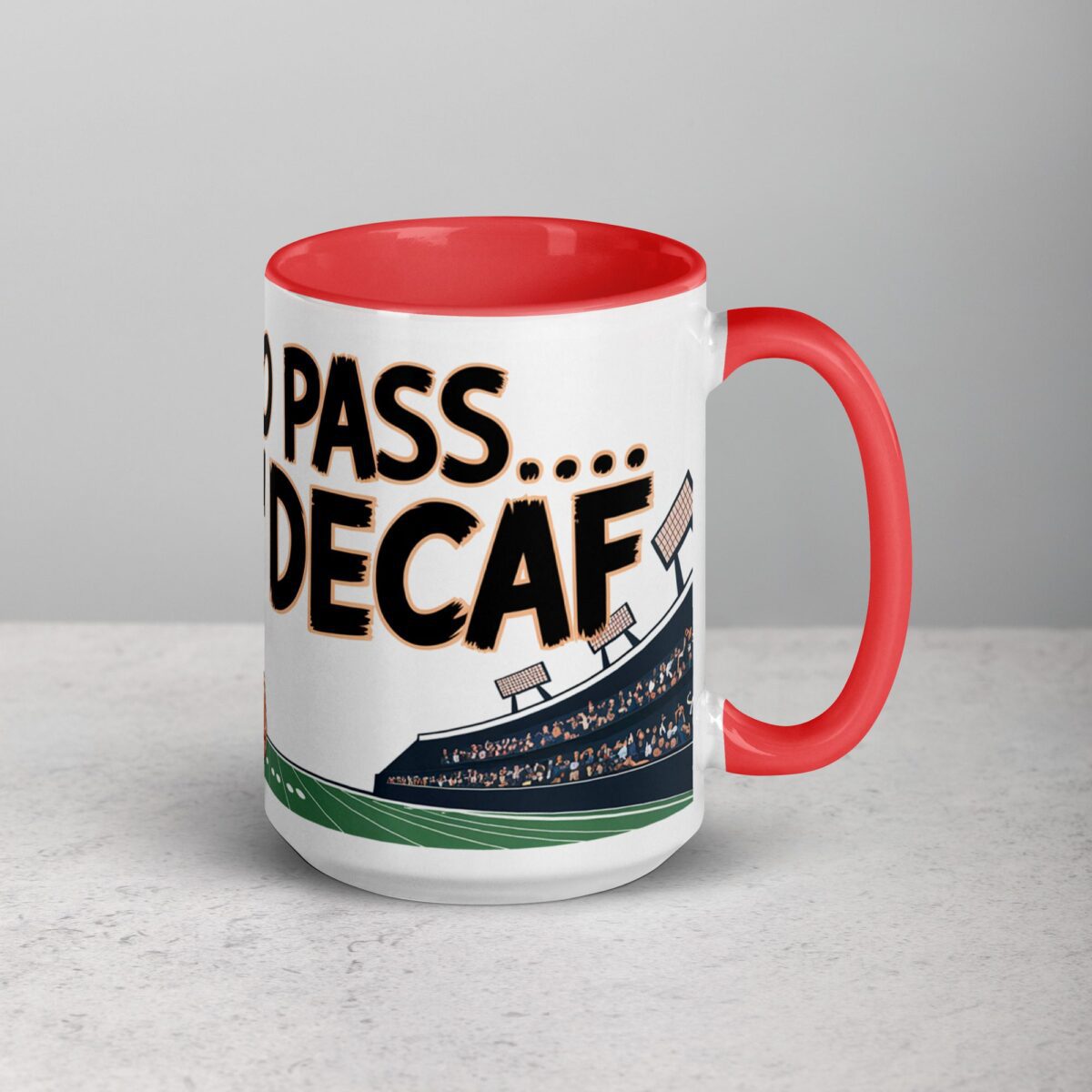 Ready to Pass… on Decaf Football Coffee Mug - Image 12
