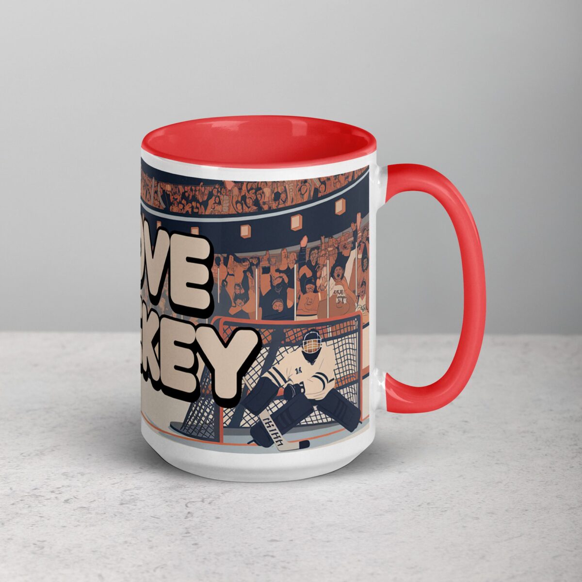 I Love Hockey Retro Hockey Coffee Cup - Image 12