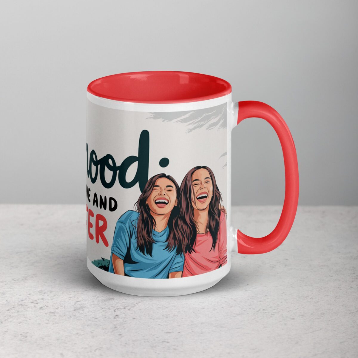 Sisterhood: Powered by Love and Laughter Coffee Mug - Image 12