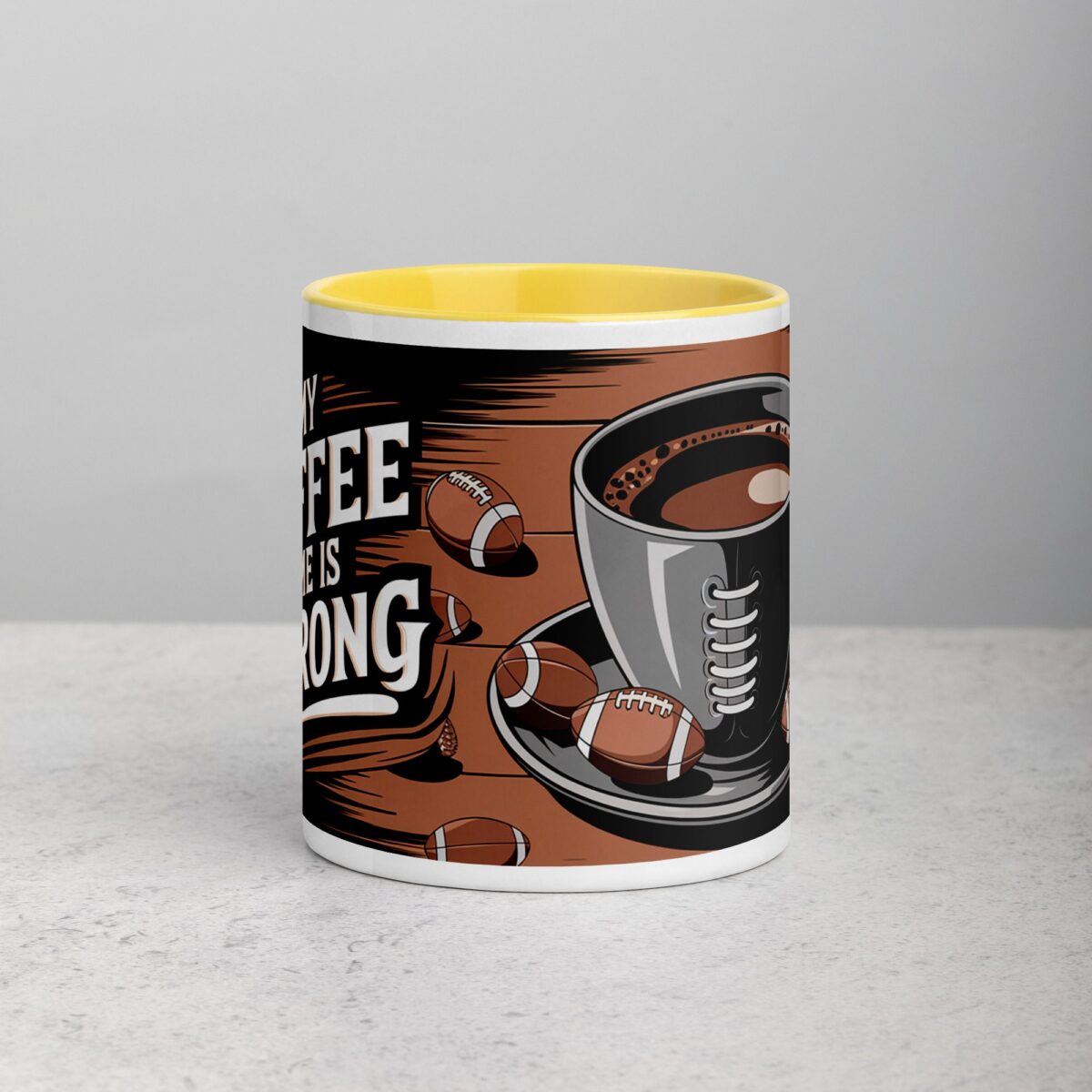 My Coffee Game is Strong Football Mug - Image 19