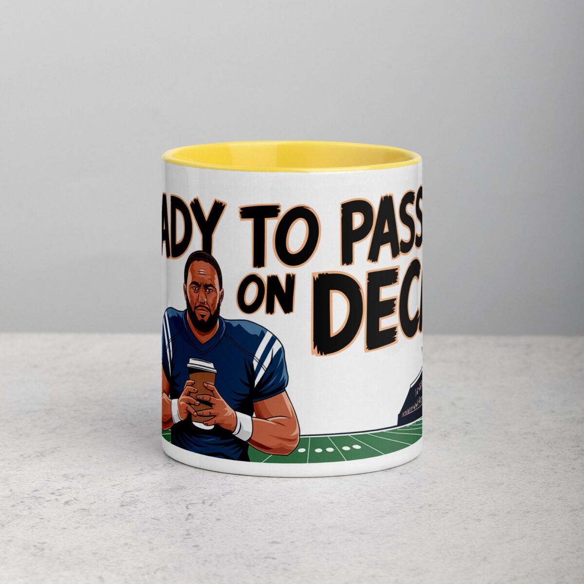 Ready to Pass… on Decaf Football Coffee Mug - Image 19