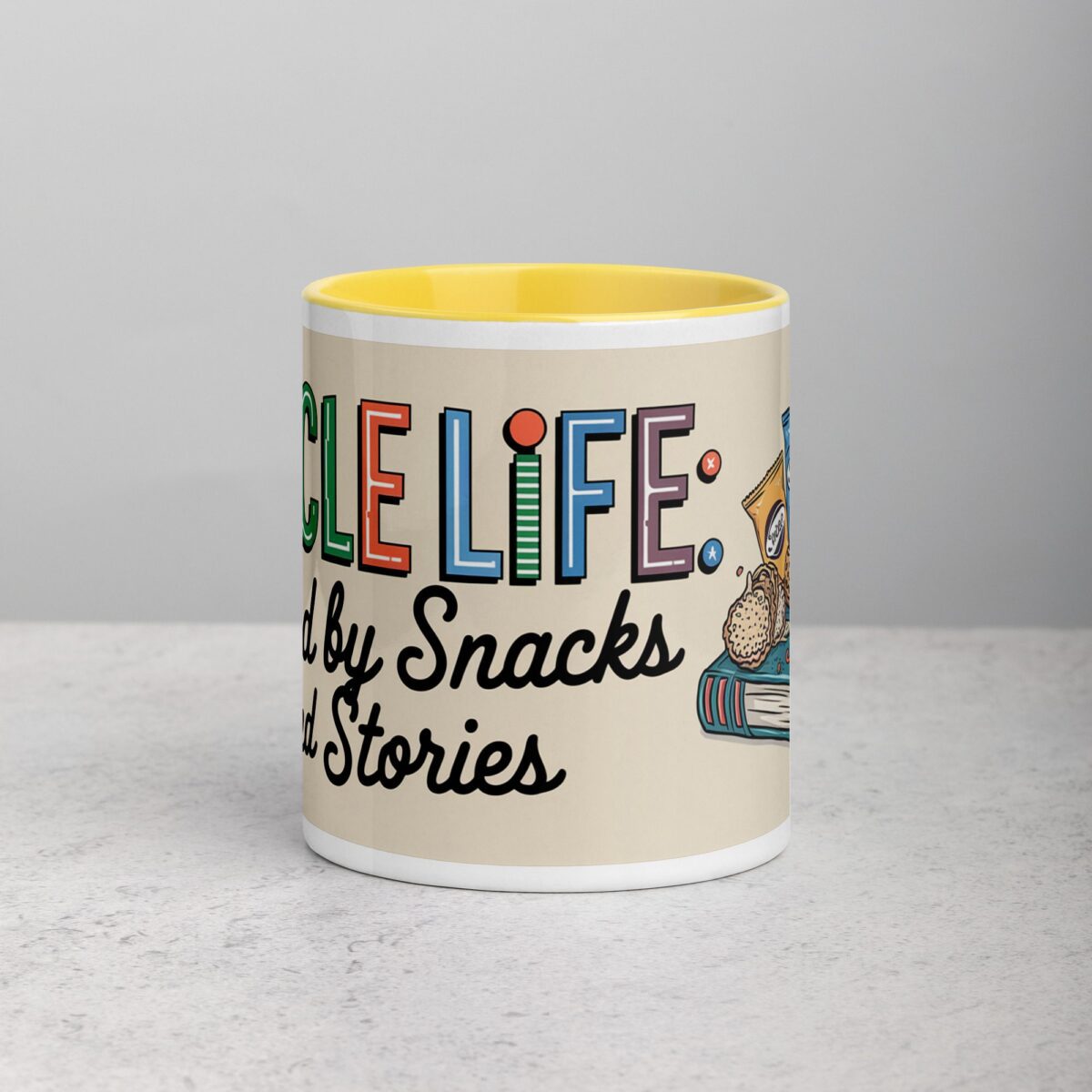 Uncle Life: Fueled by Snacks and Stories Mug - Image 19