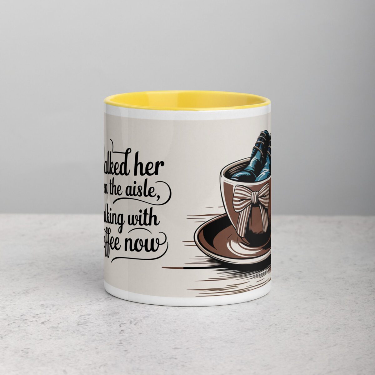 Walked Her Down the Aisle, Walking with Coffee Now Mug - Image 19