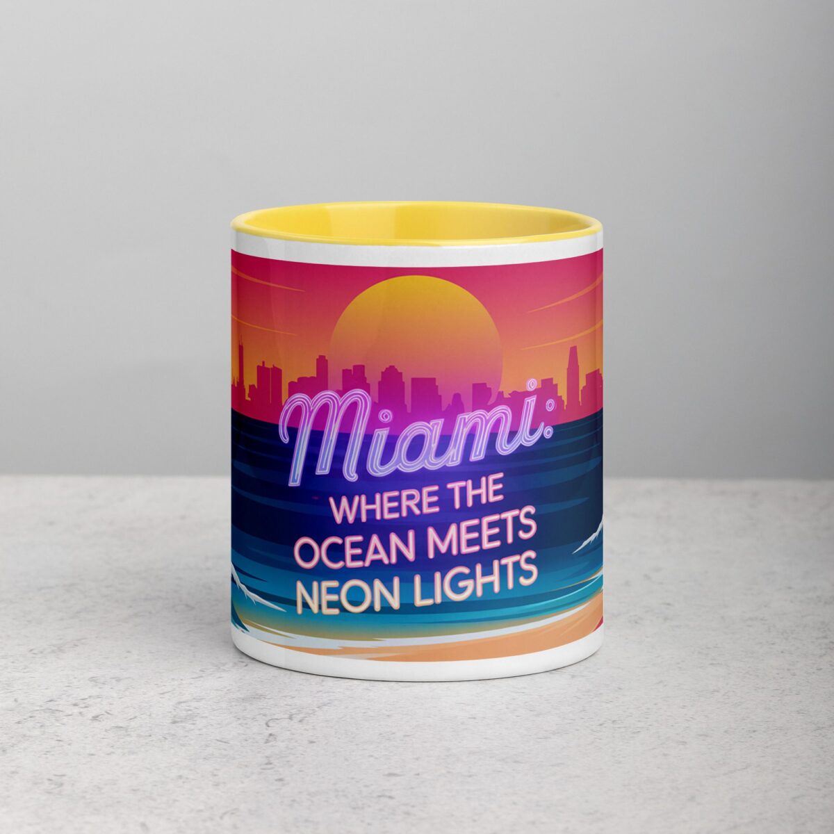 Miami: Where the Ocean Meets the Neon Lights Coffee Mug - Image 19