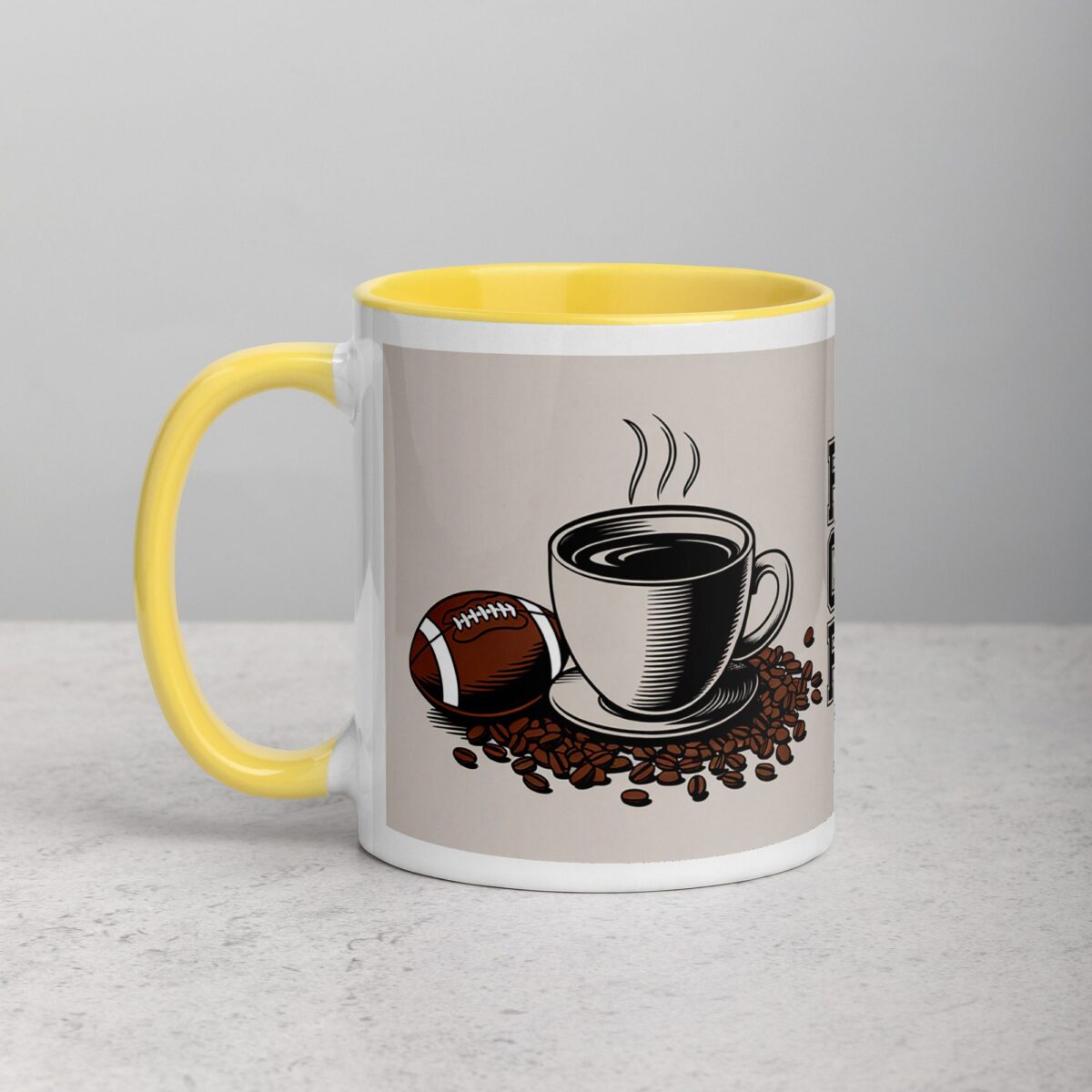Fueled by Coffee & First Downs Football Mug - Image 20