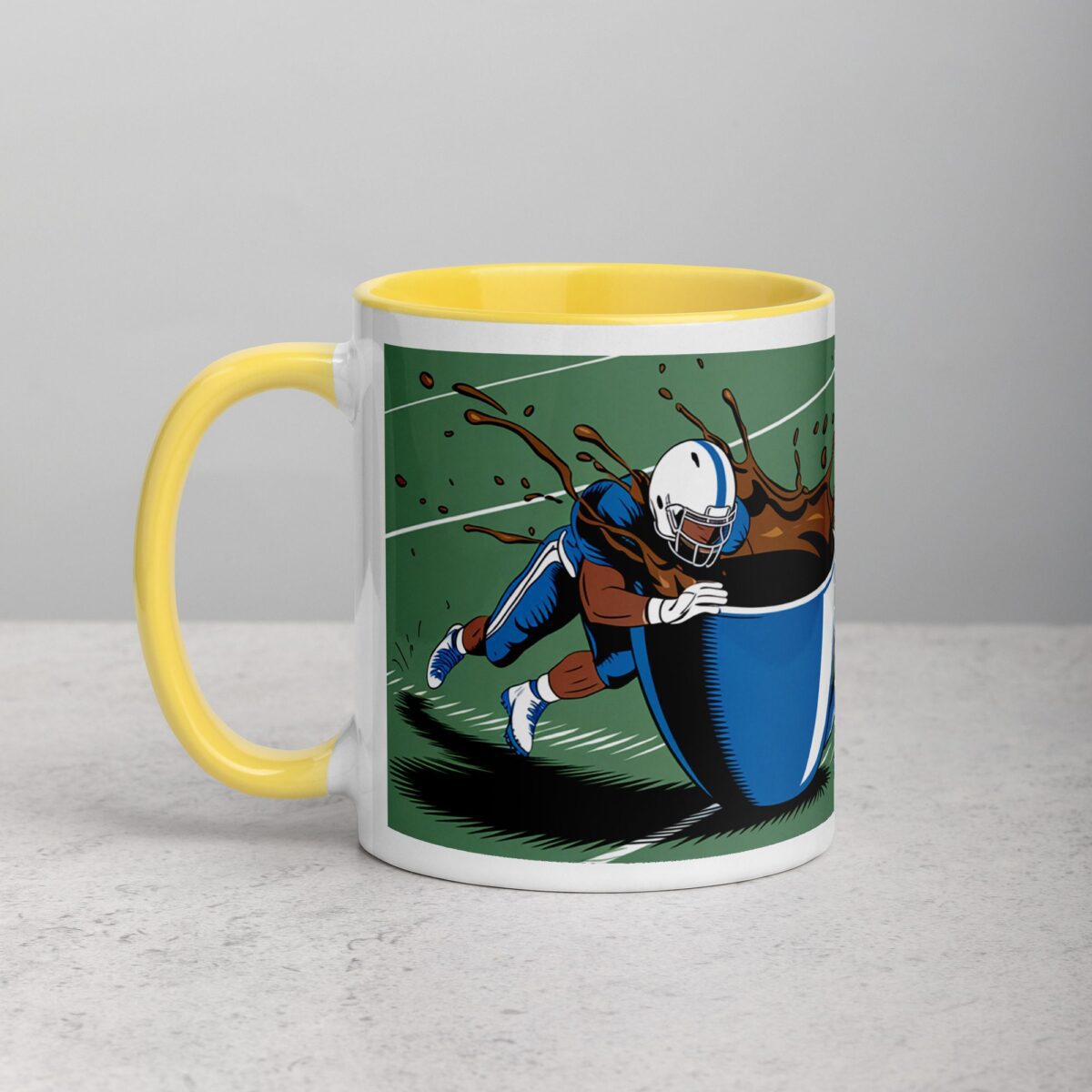 Tackle the Day with Coffee Football Mug - Image 20