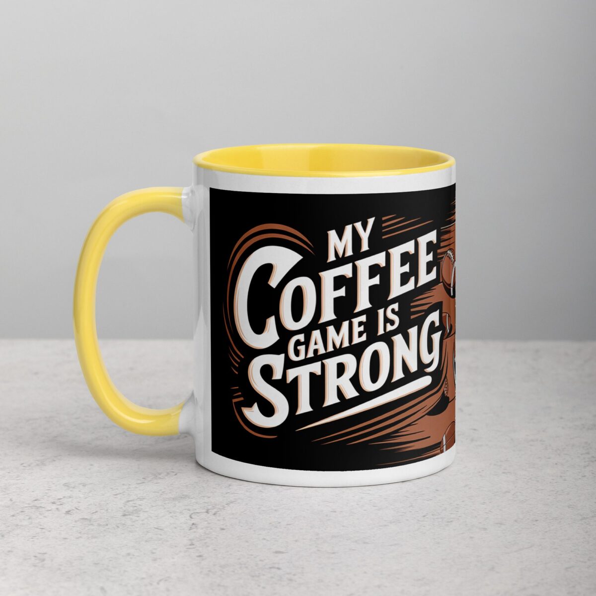 My Coffee Game is Strong Football Mug - Image 20