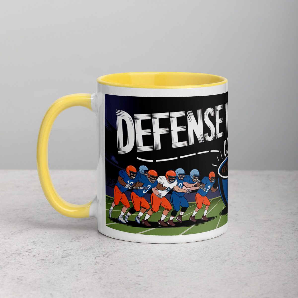 Defense Wins Games, Coffee Starts Days Football Mug - Image 20