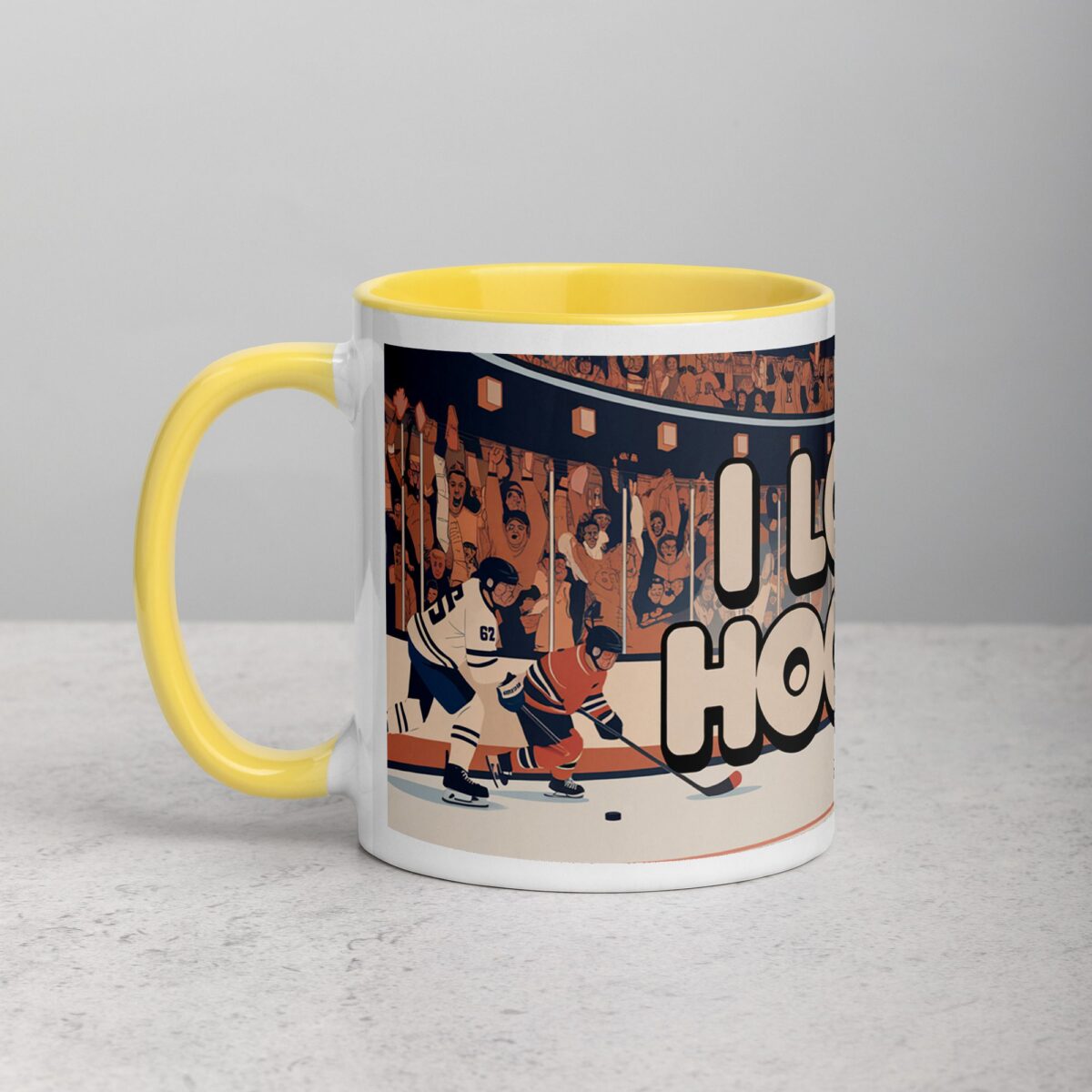 I Love Hockey Retro Hockey Coffee Cup - Image 20