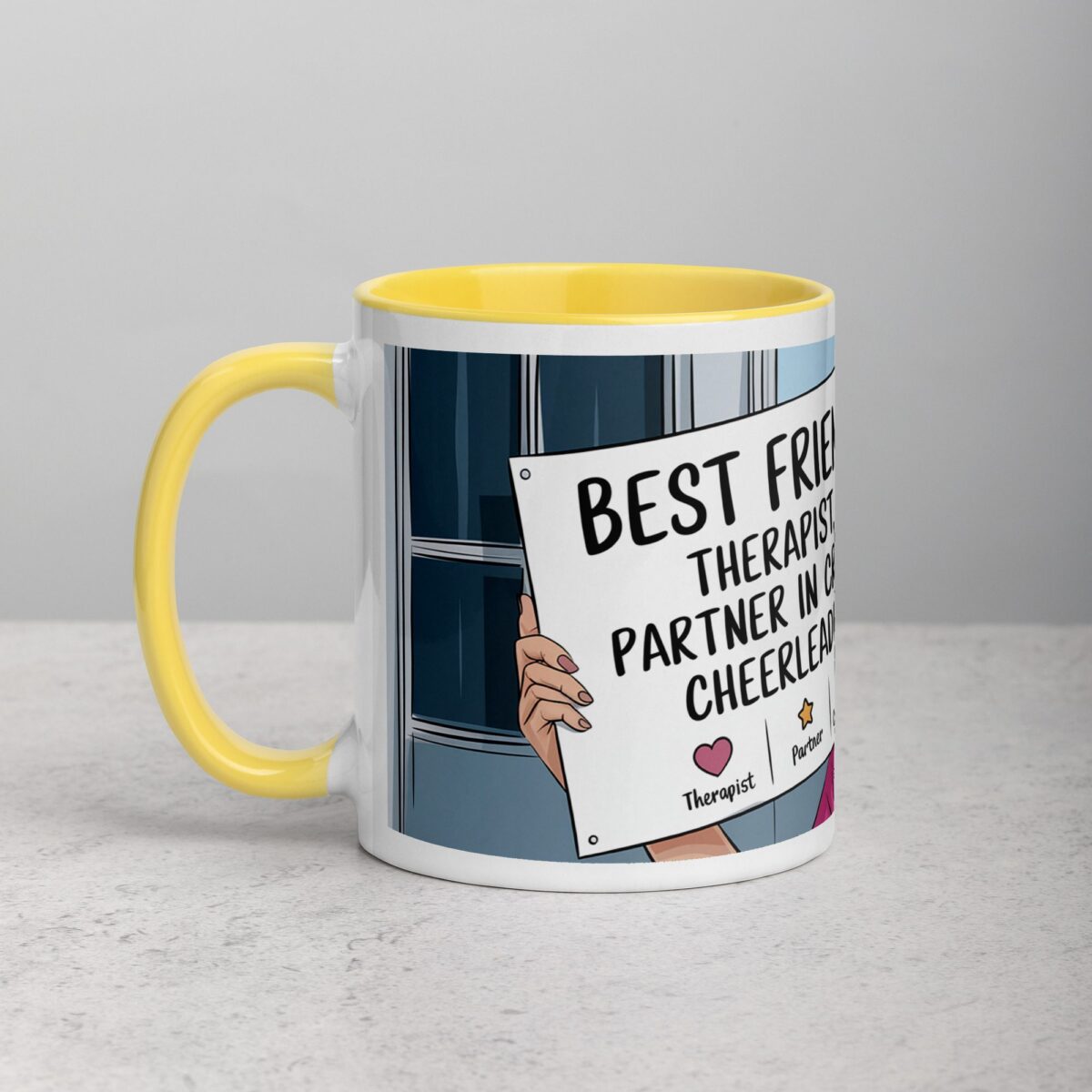 Best Friend: Therapist, Partner in Crime, Cheerleader Mug - Image 20