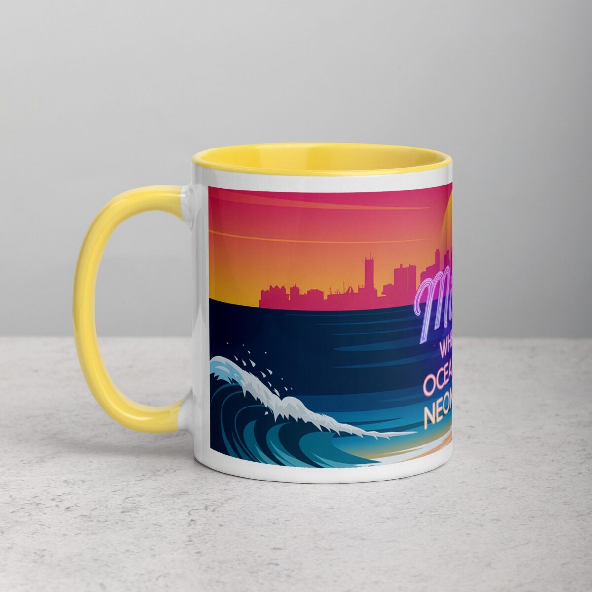 Miami: Where the Ocean Meets the Neon Lights Coffee Mug - Image 20