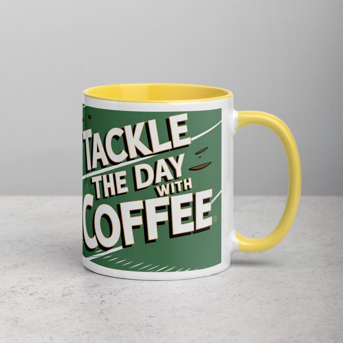 Tackle the Day with Coffee Football Mug - Image 21