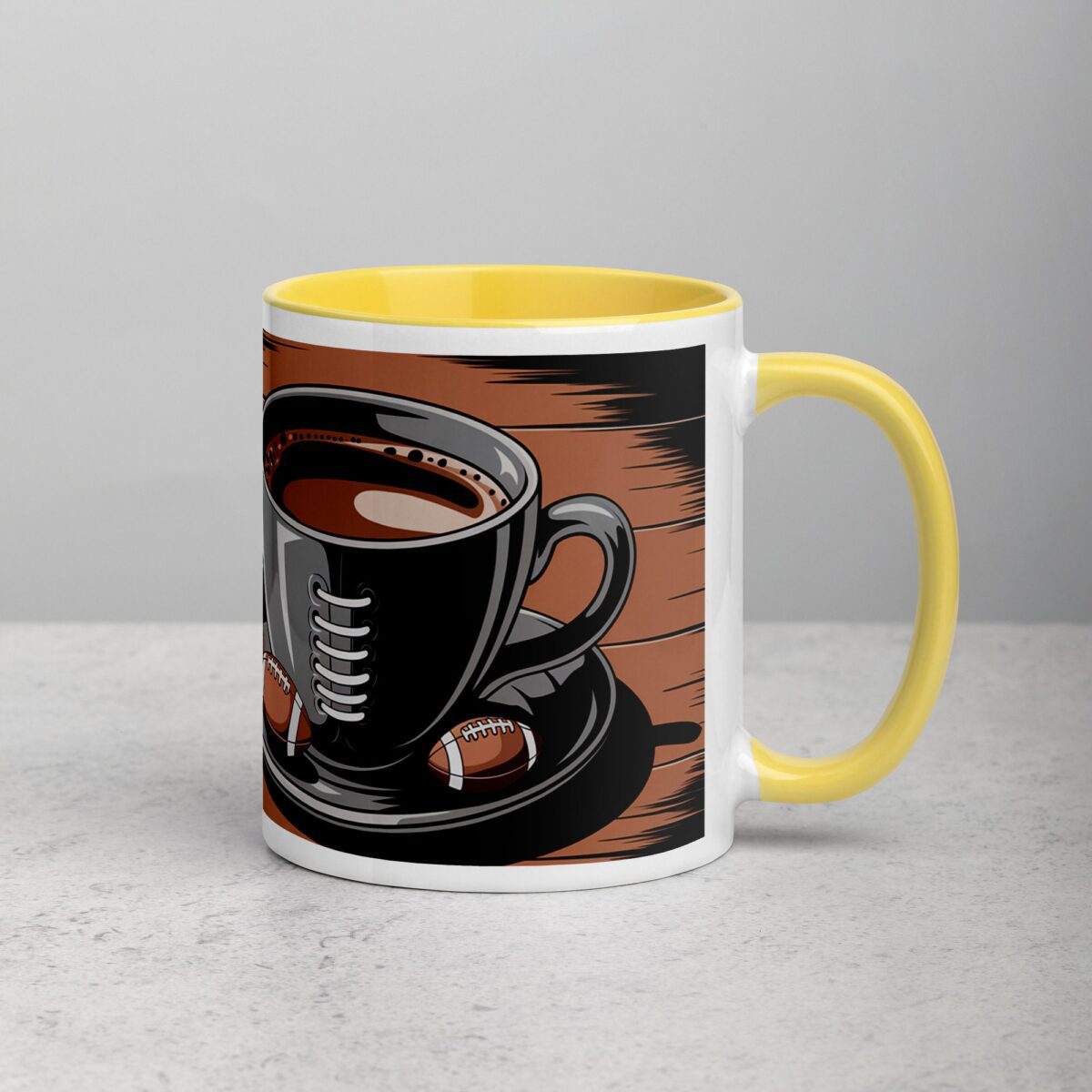 My Coffee Game is Strong Football Mug - Image 21