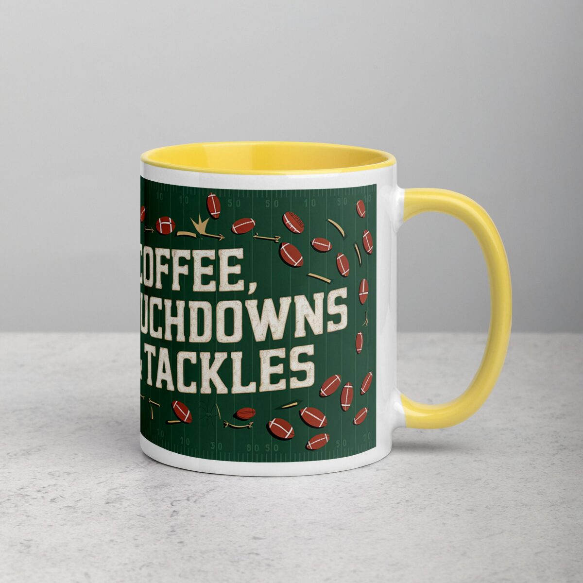 Coffee, Touchdowns & Tackles Football Mug - Image 21