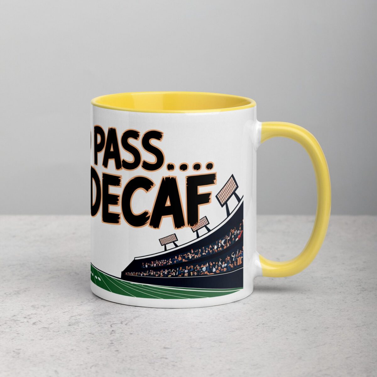 Ready to Pass… on Decaf Football Coffee Mug - Image 21