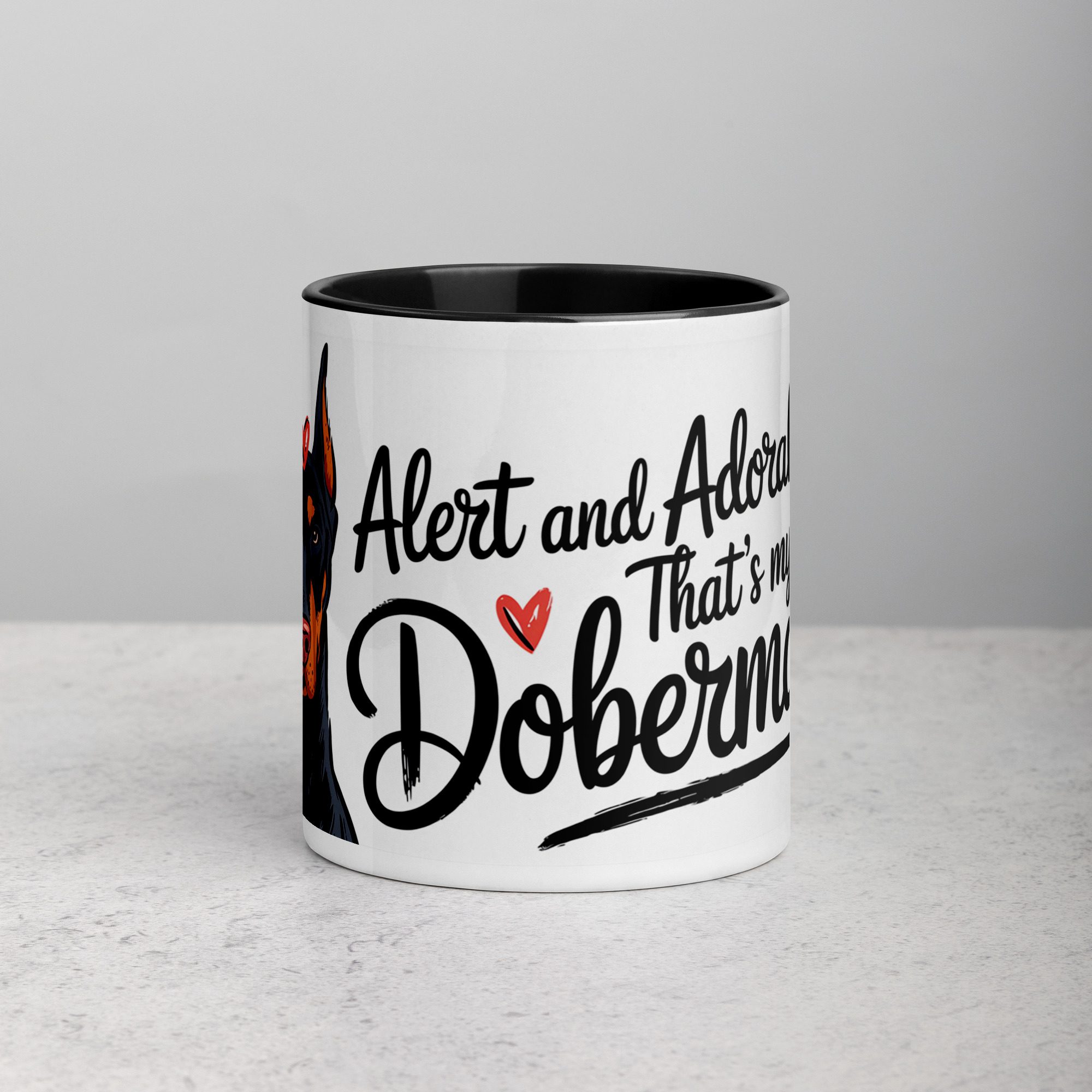 white-ceramic-mug-with-color-inside-black-11-oz-front-674bbbd0e0135.jpg Alert and Adorable: That’s My Doberman Coffee Mug - Image 1