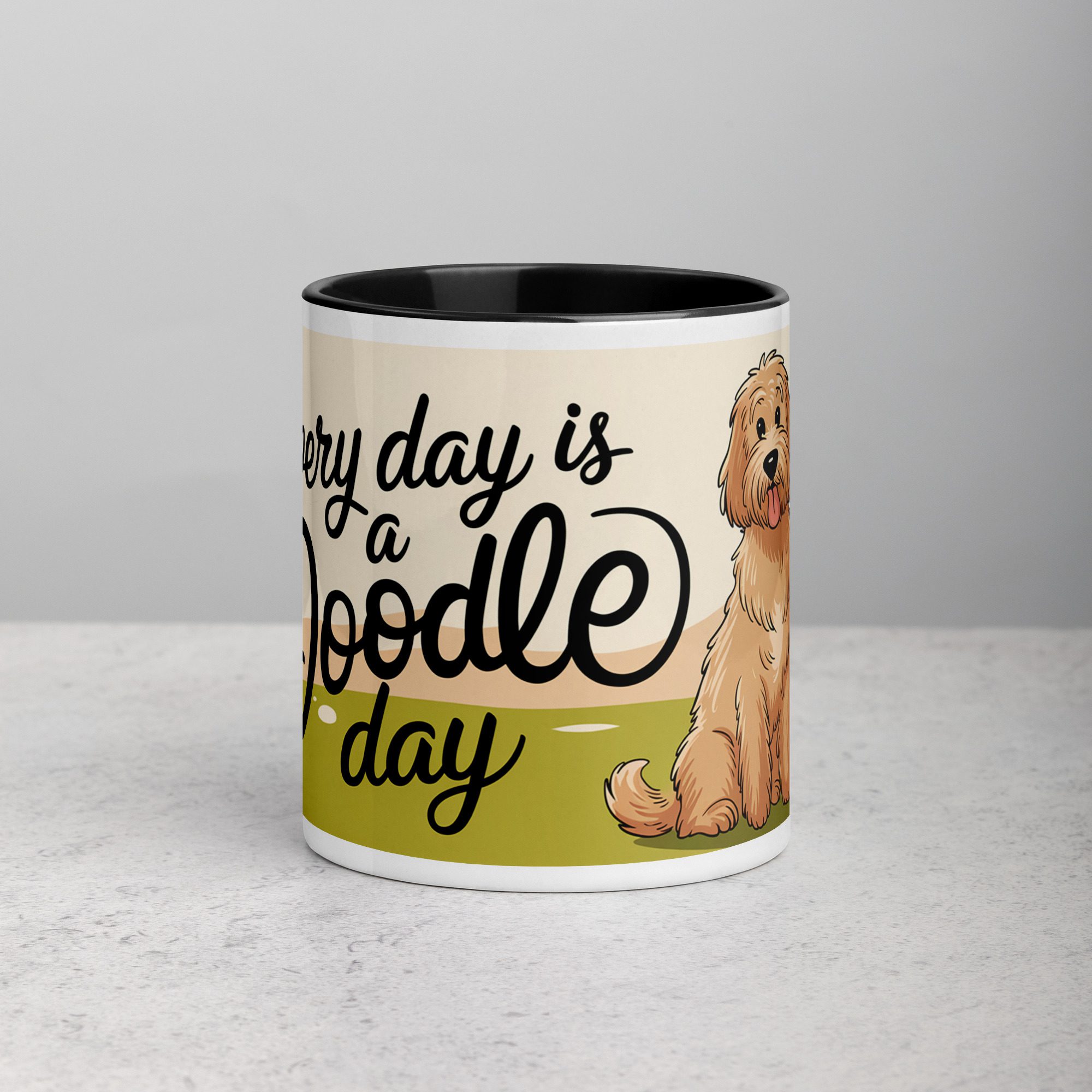 white-ceramic-mug-with-color-inside-black-11-oz-front-674bcfcd9280b.jpg Every Day Is a Doodle Day Coffee Mug - Image 1