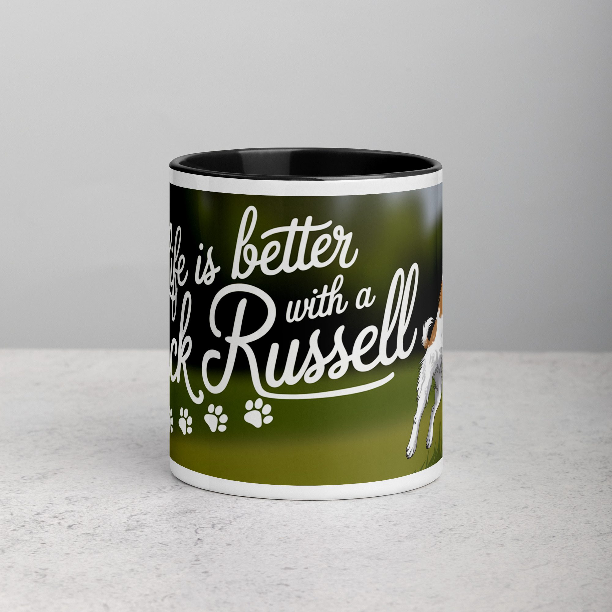 white-ceramic-mug-with-color-inside-black-11-oz-front-674f05b5f3ee6.jpg Life Is Better with a Jack Russell Coffee Mug - Image 1