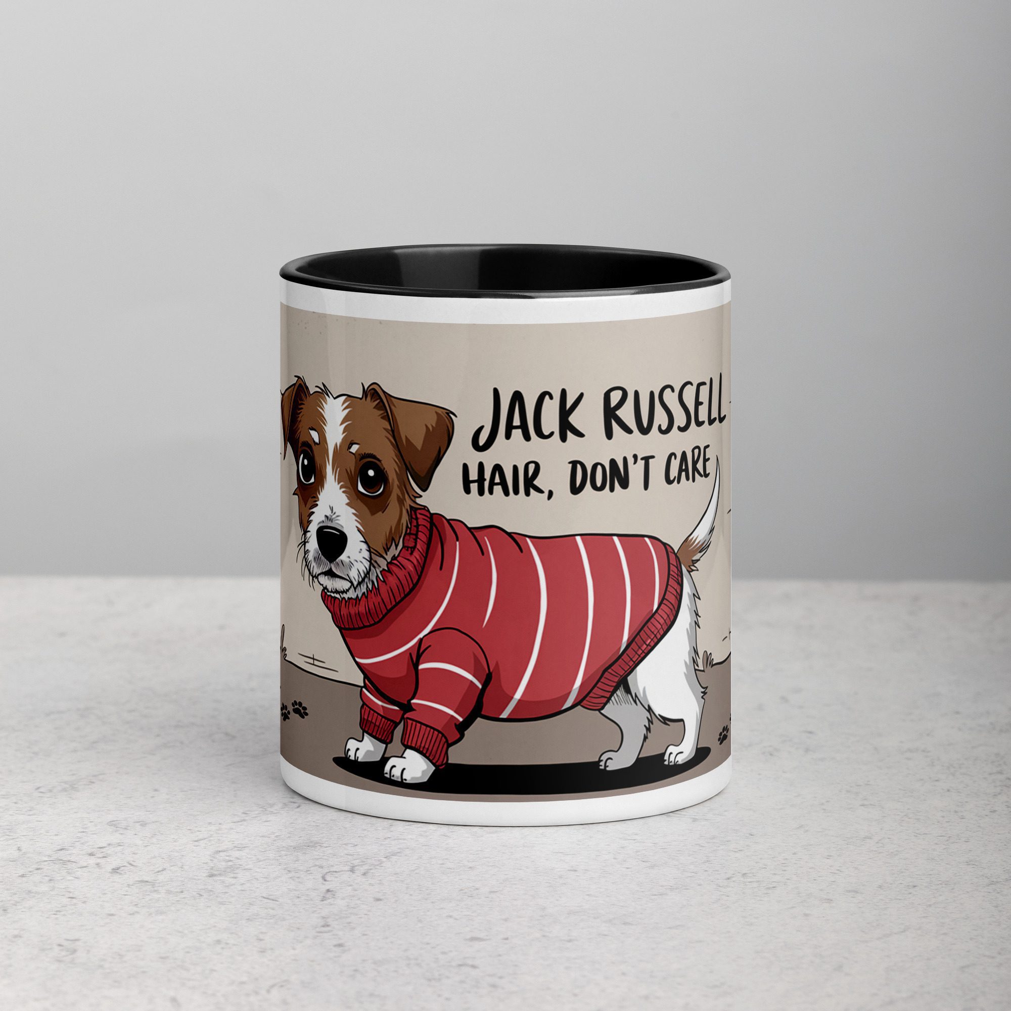 white-ceramic-mug-with-color-inside-black-11-oz-front-674f06f9cfcc1.jpg Jack Russell Hair, Don’t Care Coffee Mug - Image 1