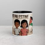 Free Palestine, Kids Holding Flag Mug