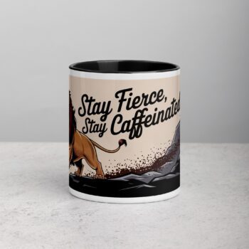 Stay Fierce, Stay Caffeinated Lion Coffee Mug