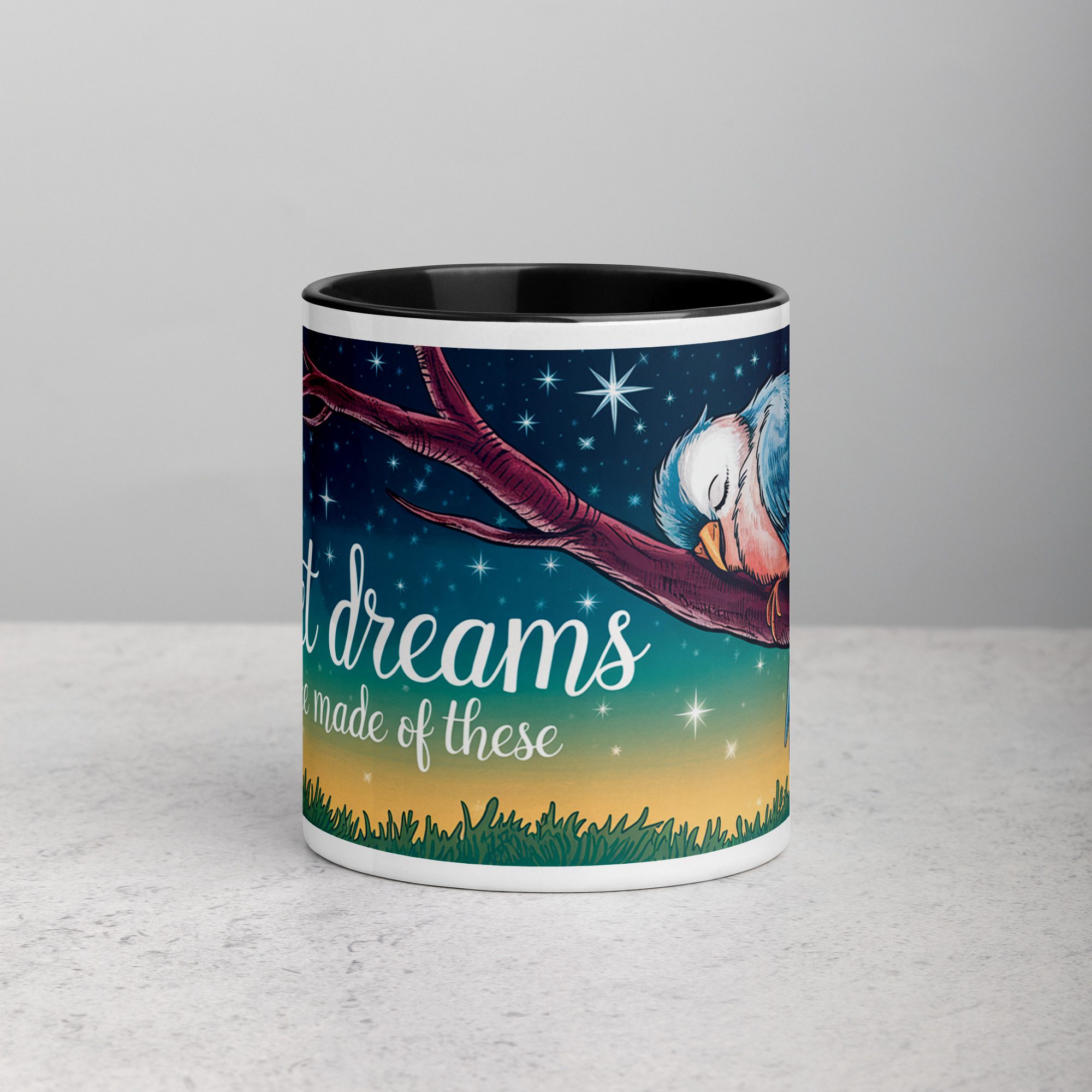 white-ceramic-mug-with-color-inside-black-11-oz-front-6762e09f2803e.jpg Tweet Dreams Are Made of These Coffee Mug - Image 1
