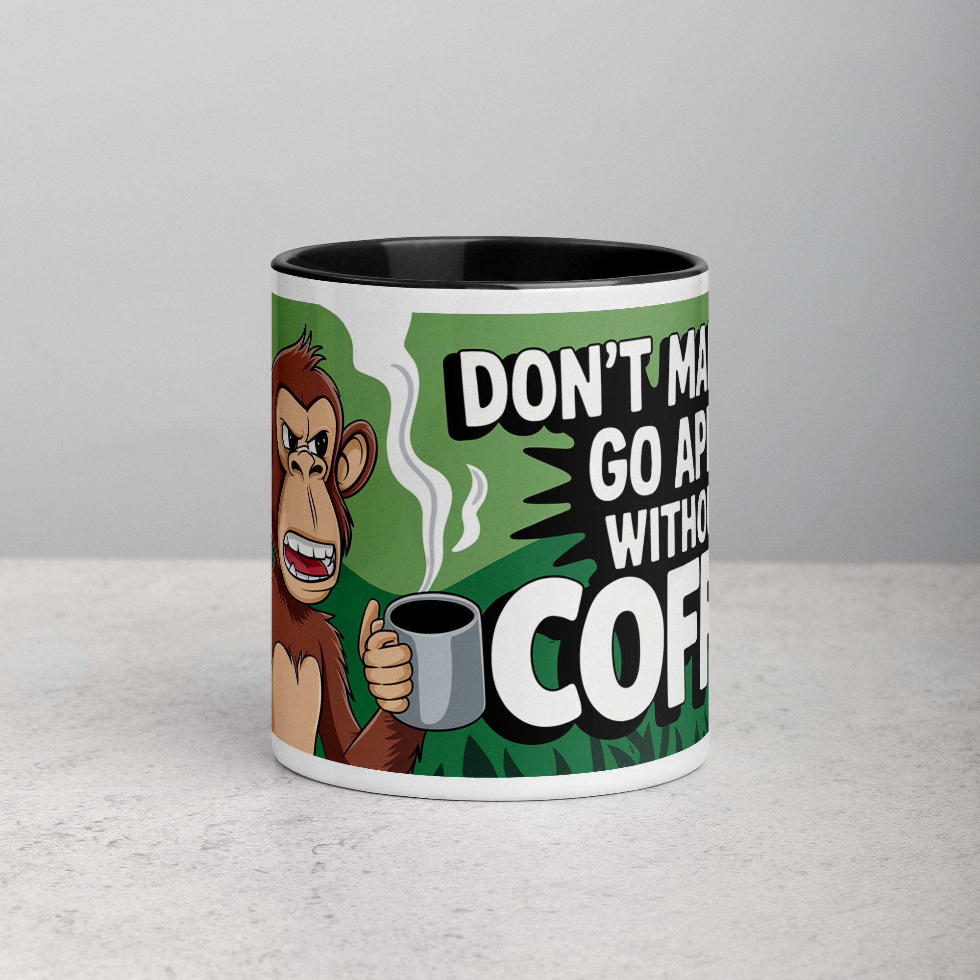 white-ceramic-mug-with-color-inside-black-11-oz-front-6762e9ae4dd37.jpg Don’t Make Me Go Ape Without Coffee Mug - Image 1