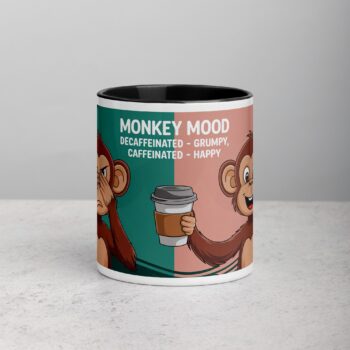 Monkey Mood: Decaffeinated = Grumpy, Caffeinated = Happy Mug