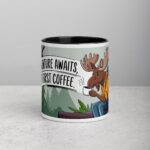 Adventure Awaits, But First Coffee Moose Mug