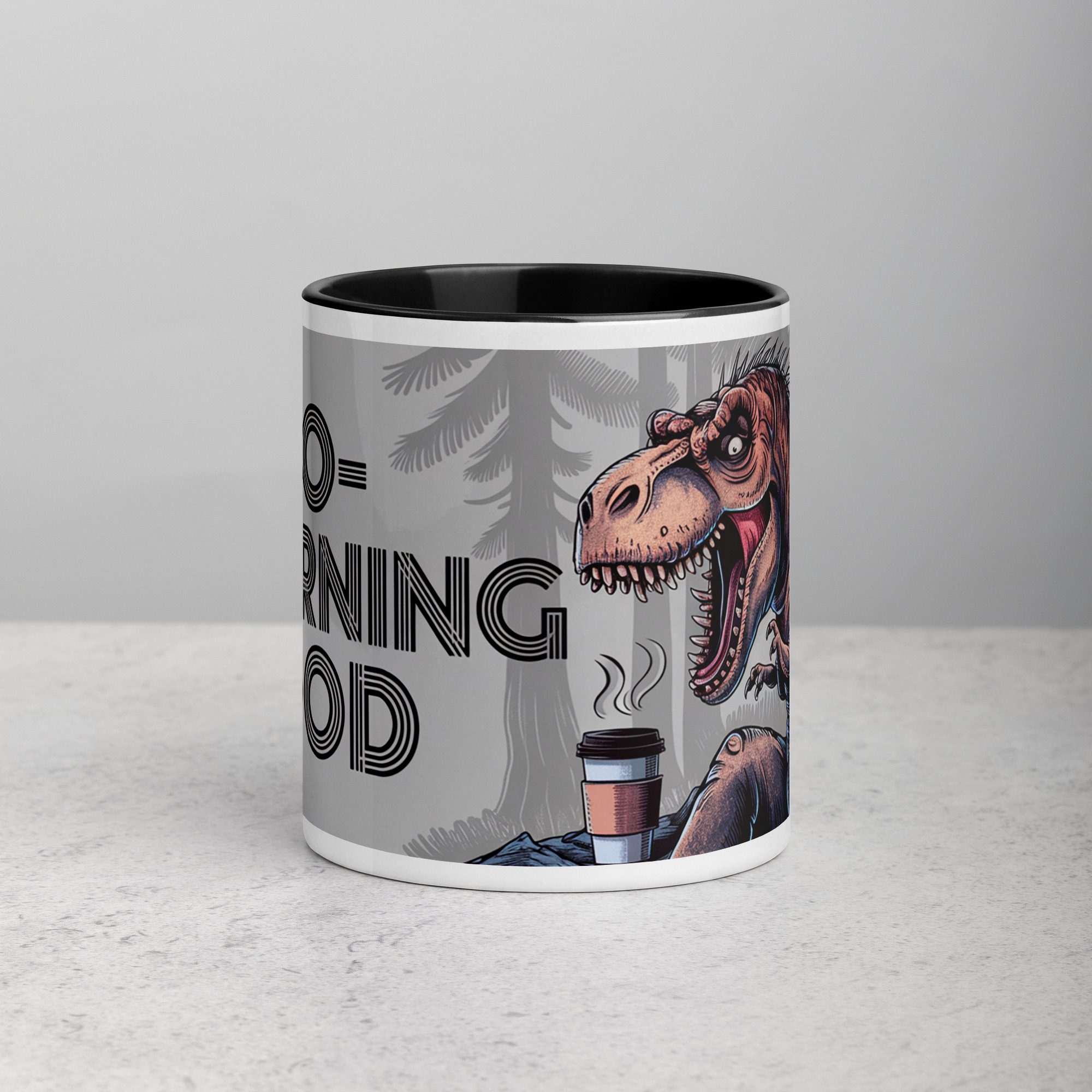 white-ceramic-mug-with-color-inside-black-11-oz-front-67630a2a2062b.jpg Veloci-Coffee Raptor Mug - Image 1