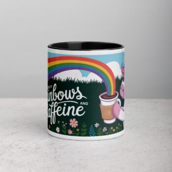 Powered by Rainbows and Caffeine Unicorn Mug