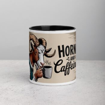 Horned and Caffeinated Goat Coffee Mug