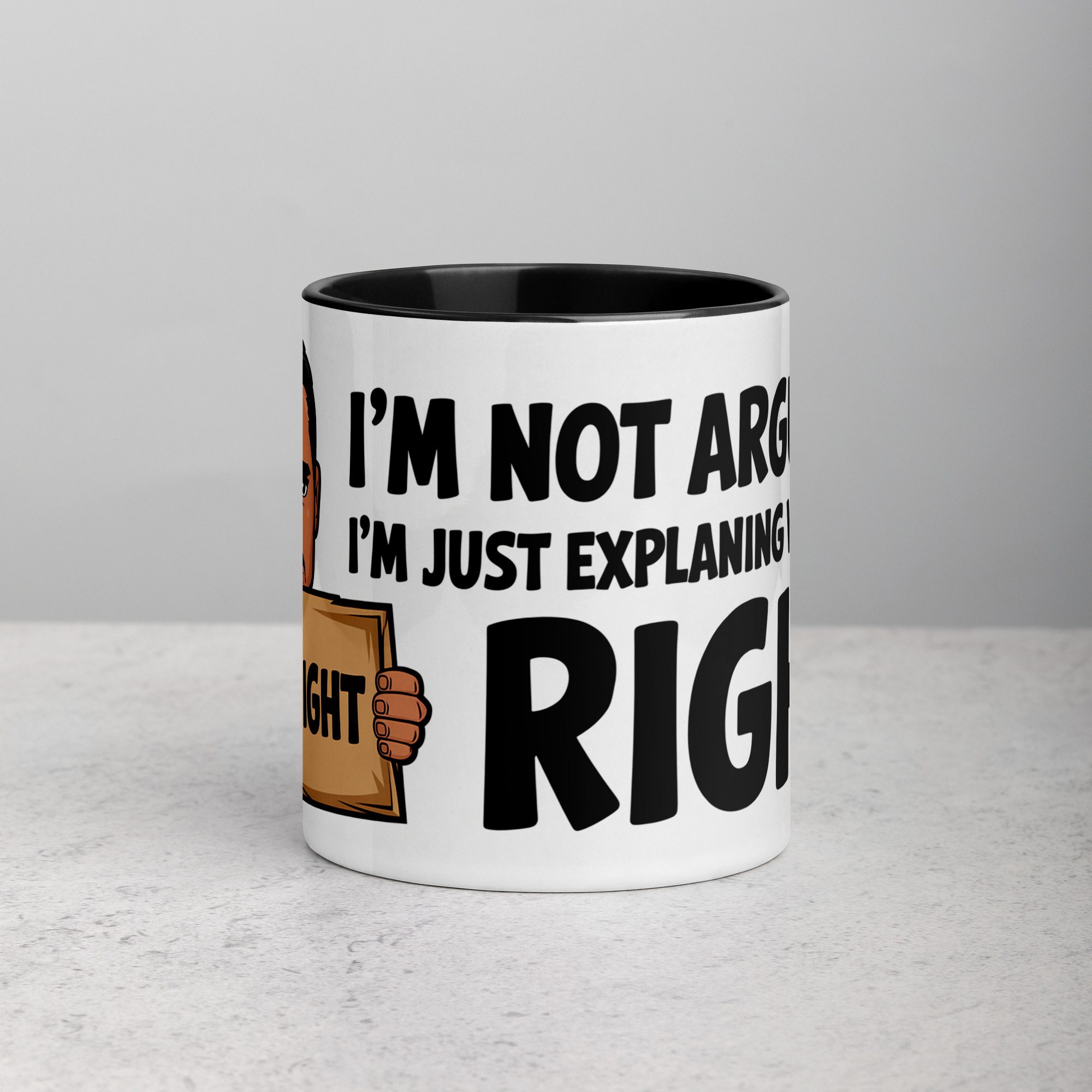 white-ceramic-mug-with-color-inside-black-11-oz-front-676ef44c75b31.jpg I’m Not Arguing, I’m Just Explaining Why I’m Right Boss Mug - Image 1